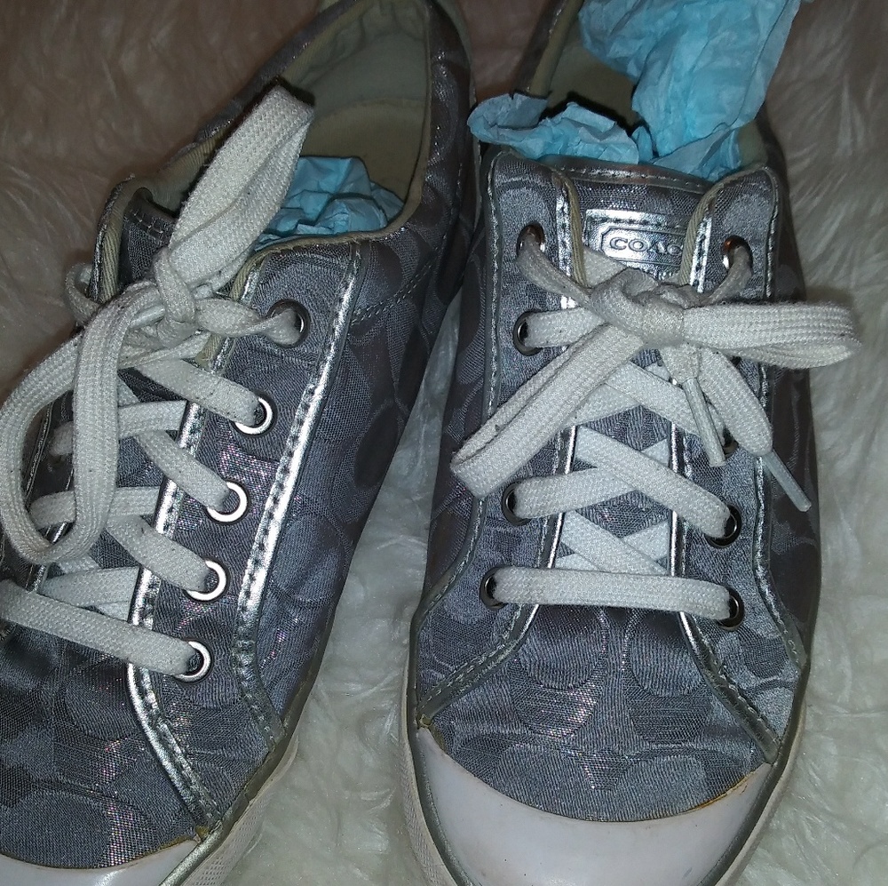 Silver Coach sneakers